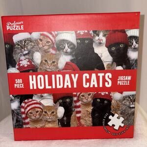 Jigsaw Puzzle Holiday Cats 500 Pieces Sealed Great For Christmas. NEW